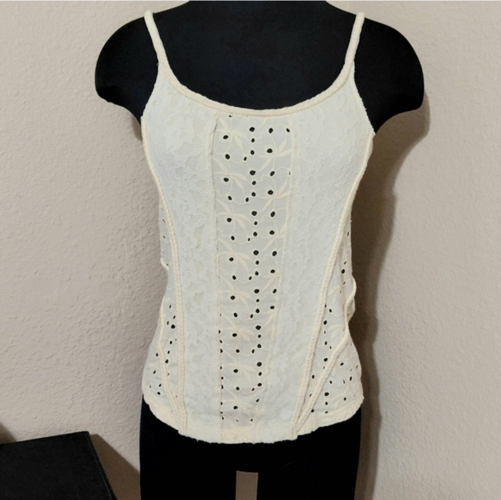 Free People Eyelet Lace Tank Top XS